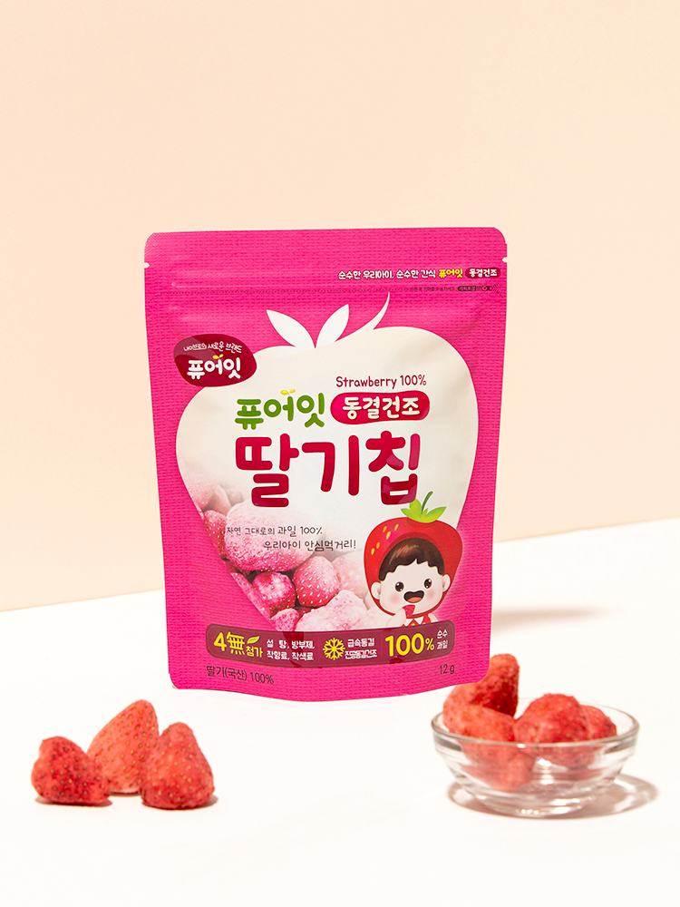 퓨어잇 유기농 쌀떡뻥 5봉+ 동결건조 딸기칩 5봉 - 상세 이미지 4