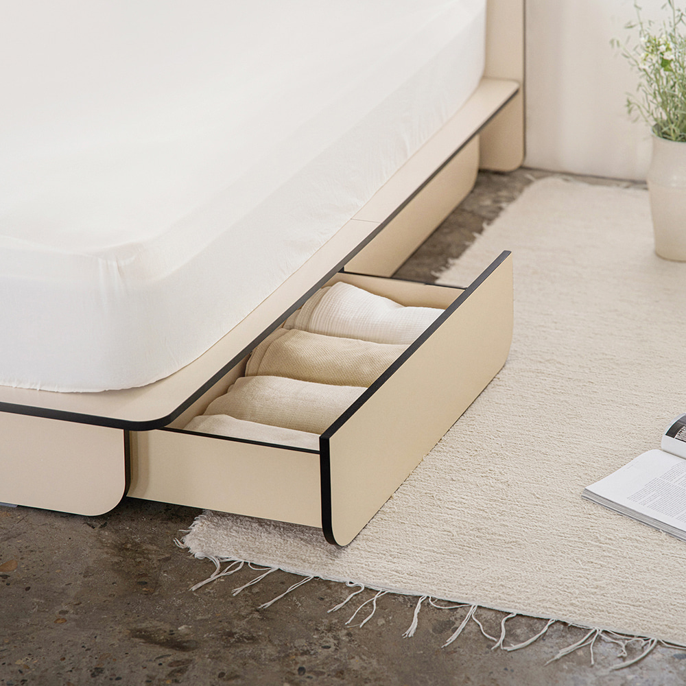 누어 룬드 무헤드 싱글 슈퍼싱글 수납형 파운데이션 침대 프레임 S/SS