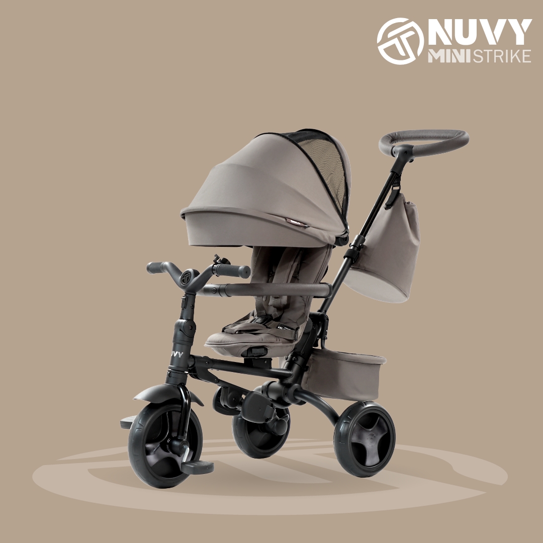 [누비앤타보] NUVY 고급형 미니스트라이크 등하원용 세발 자전거유모차 다기능 슬림폴딩
