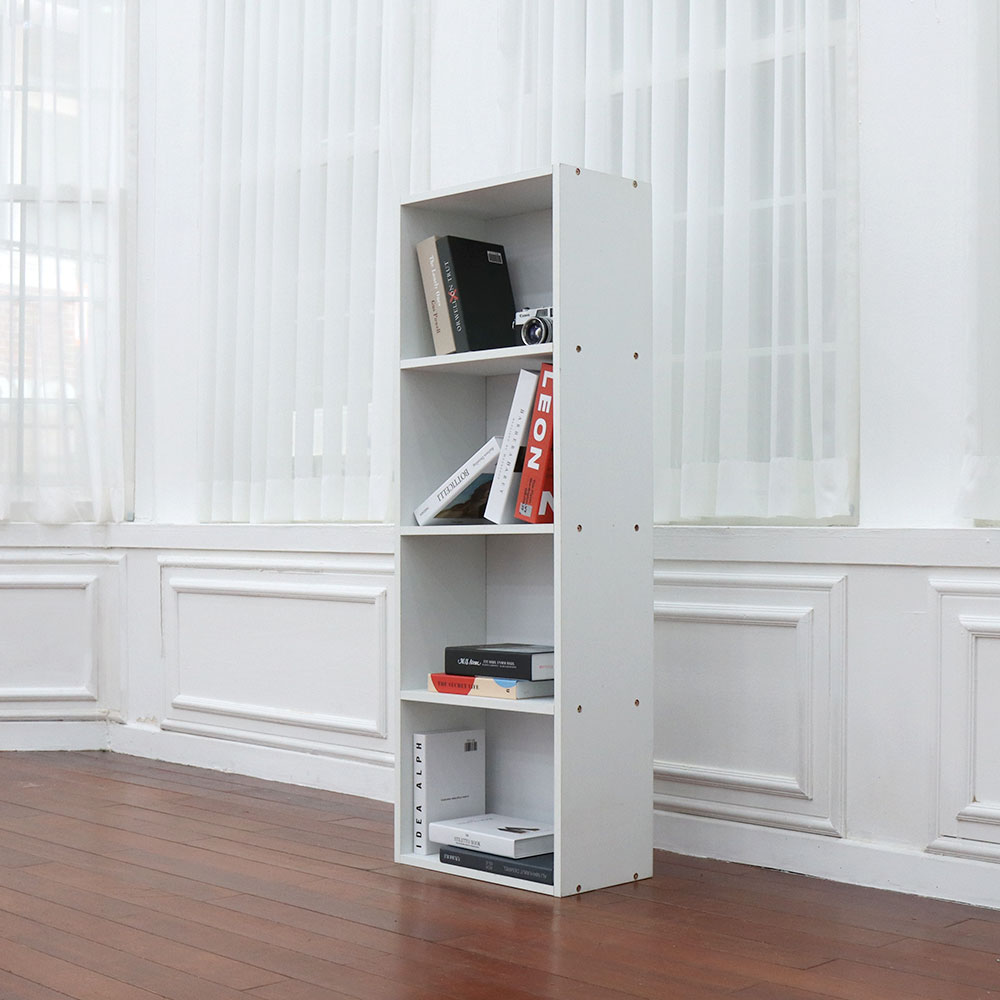루이스 H1200 책장 400x240x1200mm, 4단, 화이트 - 메인 이미지