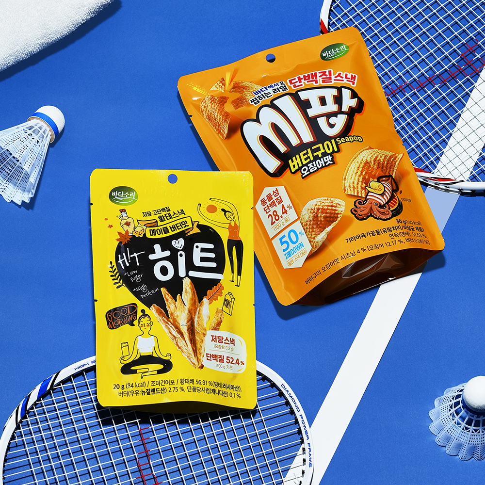바다소리 저당 단백질 황태 과자 스낵 히트 20g (멕시칸하바네로/메이플버터) 살안찌는 매운 맥주 안주 2봉+2봉 - 상세 이미지 3