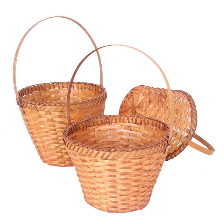 사각 라탄바구니 3P세트 수납 정리 손잡이 빵바구니 수납바스켓