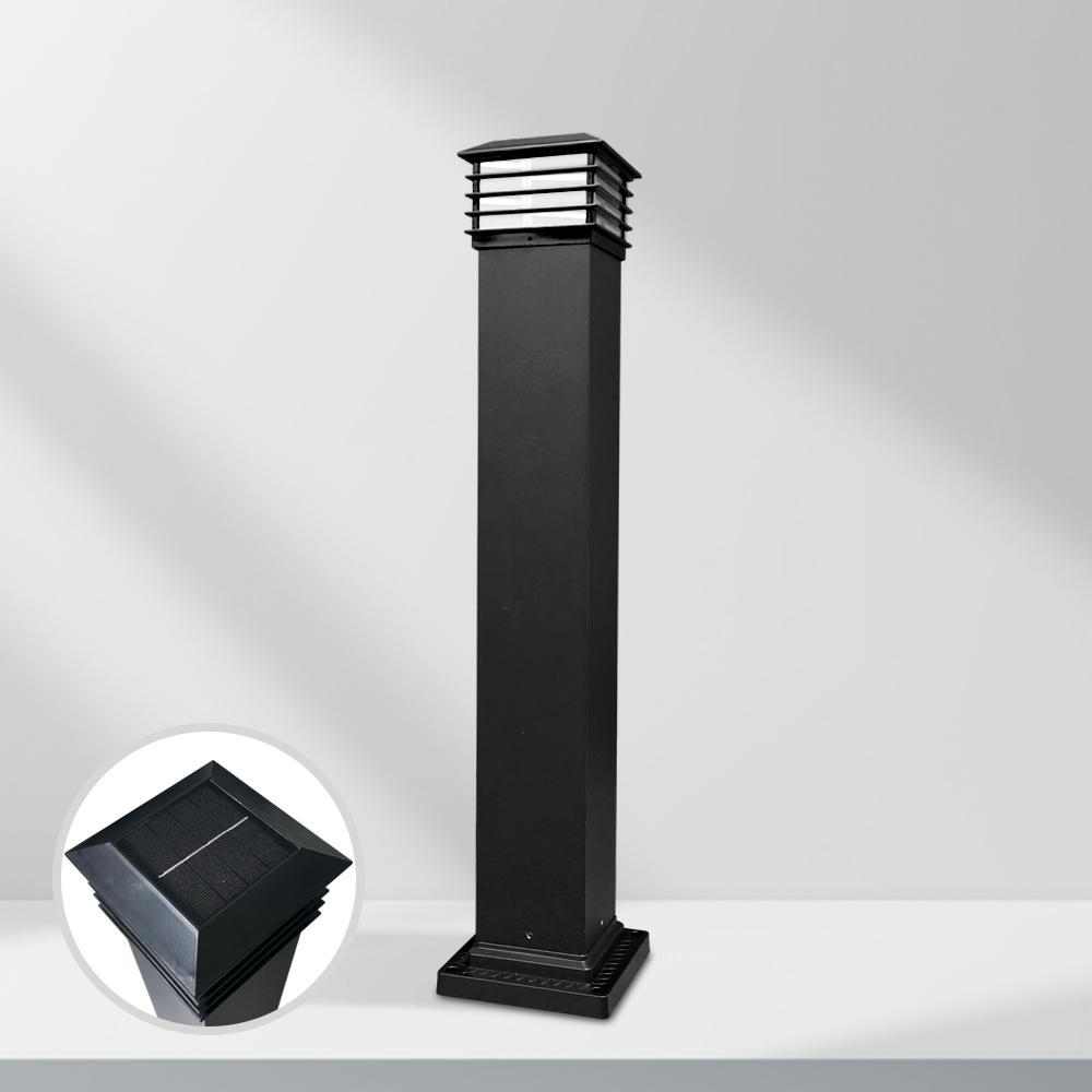 태양광 볼라드등 사각 문주등 태양열 조명 잔디등 LED 기둥 야외 공원 카페 60cm - 메인 이미지