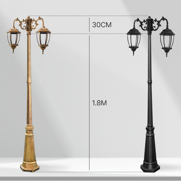 LED 전기 가로등 전원주택 조명 보안등 외 등 조경 테라스 데크 곡면육각 기둥 1.8m - 상세 이미지 2