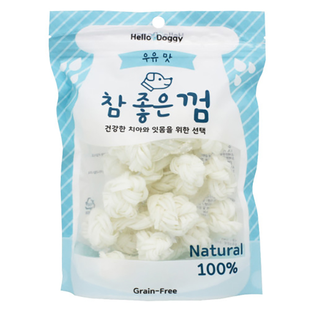 헬로도기 참좋은껌 강아지양치껌 덴탈껌 이갈이 간식 실타래우유껌M, 10개입, 1개 - 메인 이미지