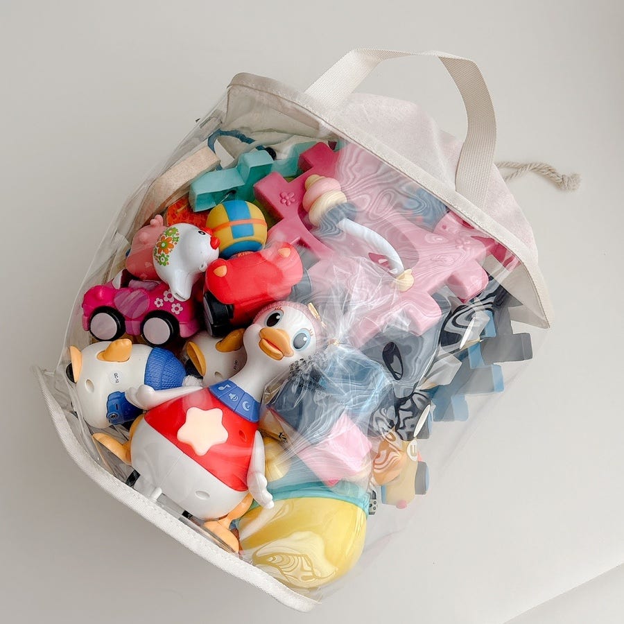 아오라 투명 장난감 정리함 수납함 아기 인형 레고 피규어 통 보관함 바구니 박스 TPU M