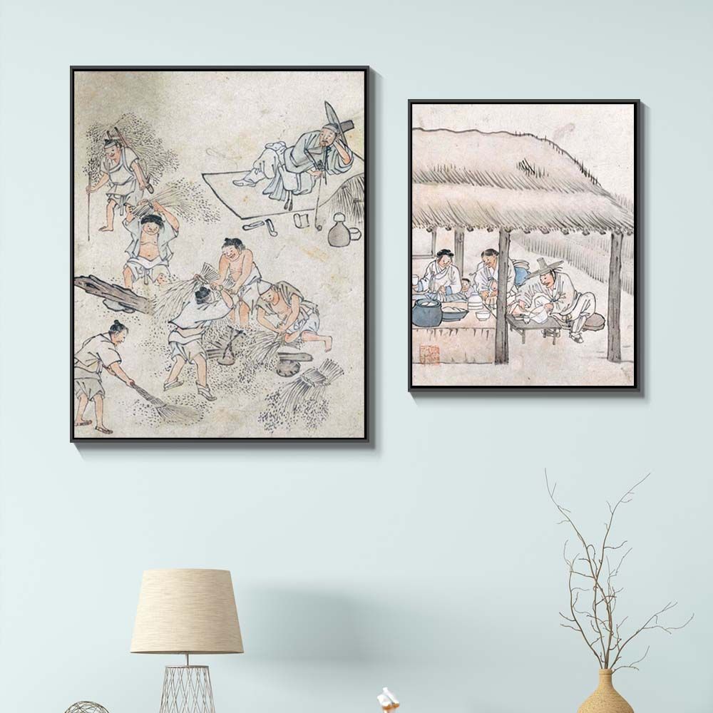 김홍도 그림 한국화 전통그림 한지 액자 4종 시리즈 이미지 7
