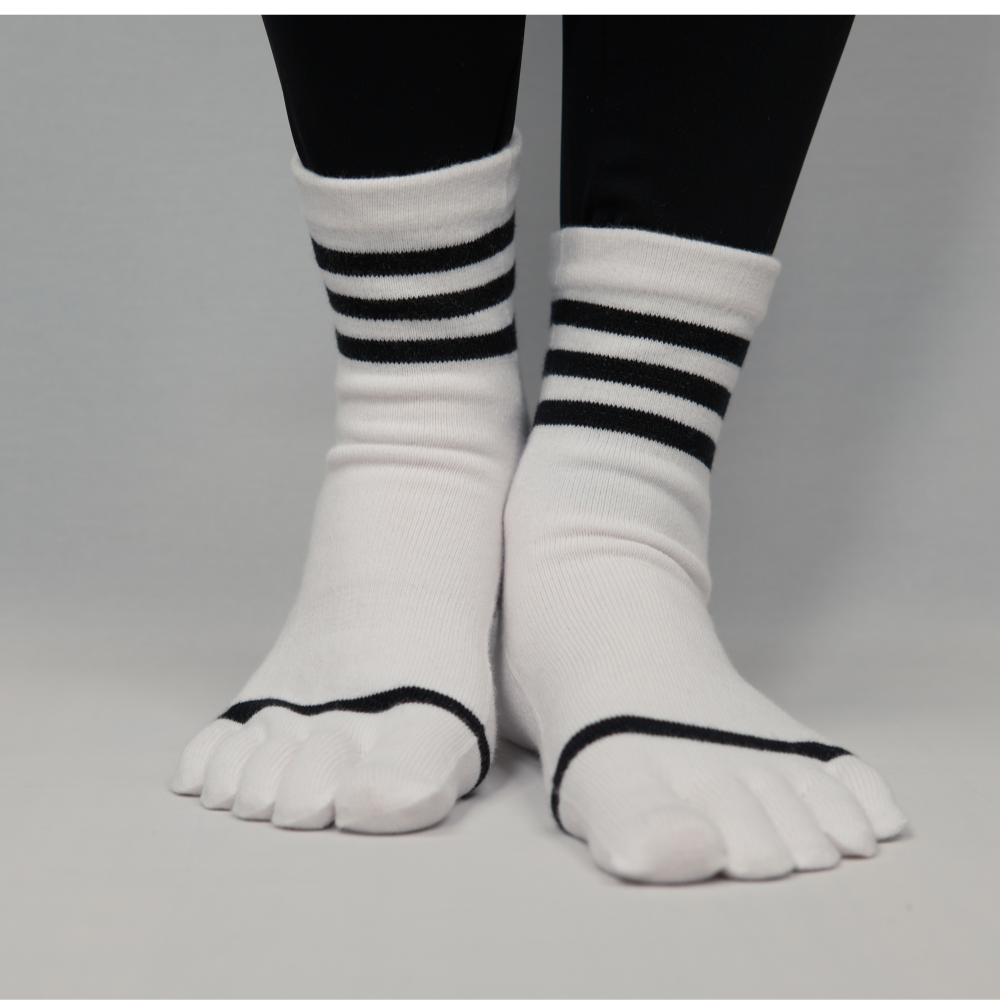 [대량구매] 삼선 스포츠 중목 발가락양말 30켤레 이상 - 상품 이미지