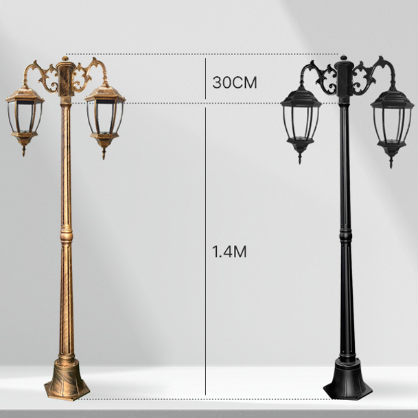 야외 전기가로등 볼라드등 LED 공원 산책로 가로등 조명등 곡면 육각등 외등 기둥 1.4m - 상세 이미지 2