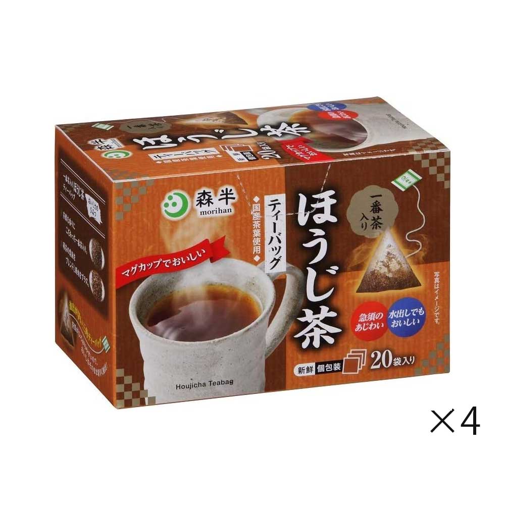 모리한 호지차 티백 20개입 박스타입 4개세트 일본 호지차