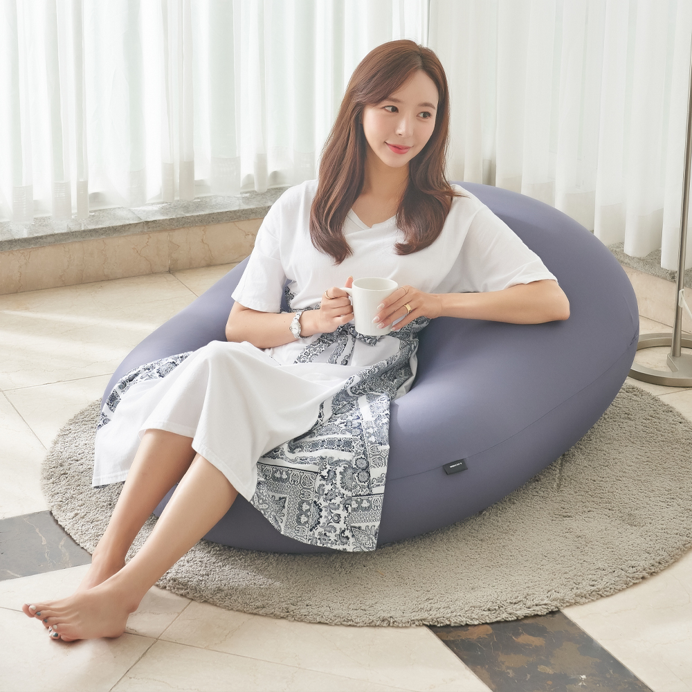아르셰 1인용 모찌 빈백 소파 대형 쿠션의자 블루그레이