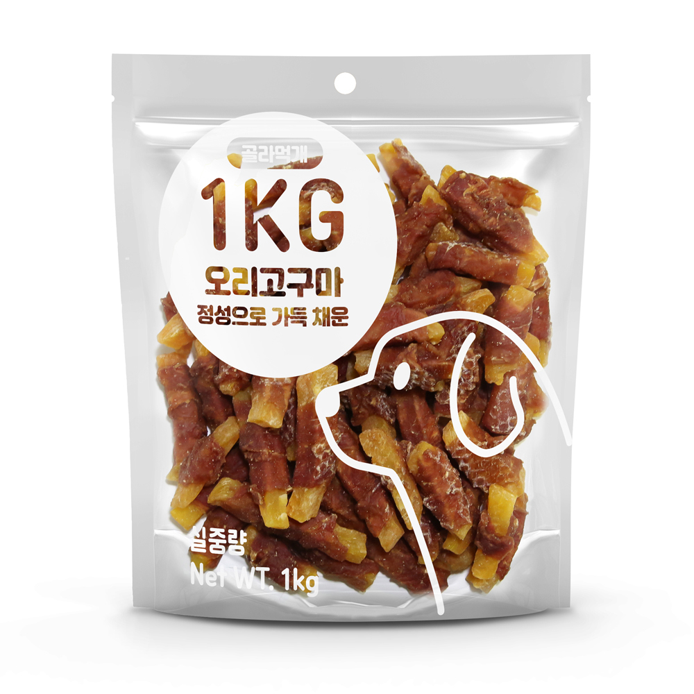골라먹개 사사미 강아지간식 오리 고구마, 1kg, 1개
