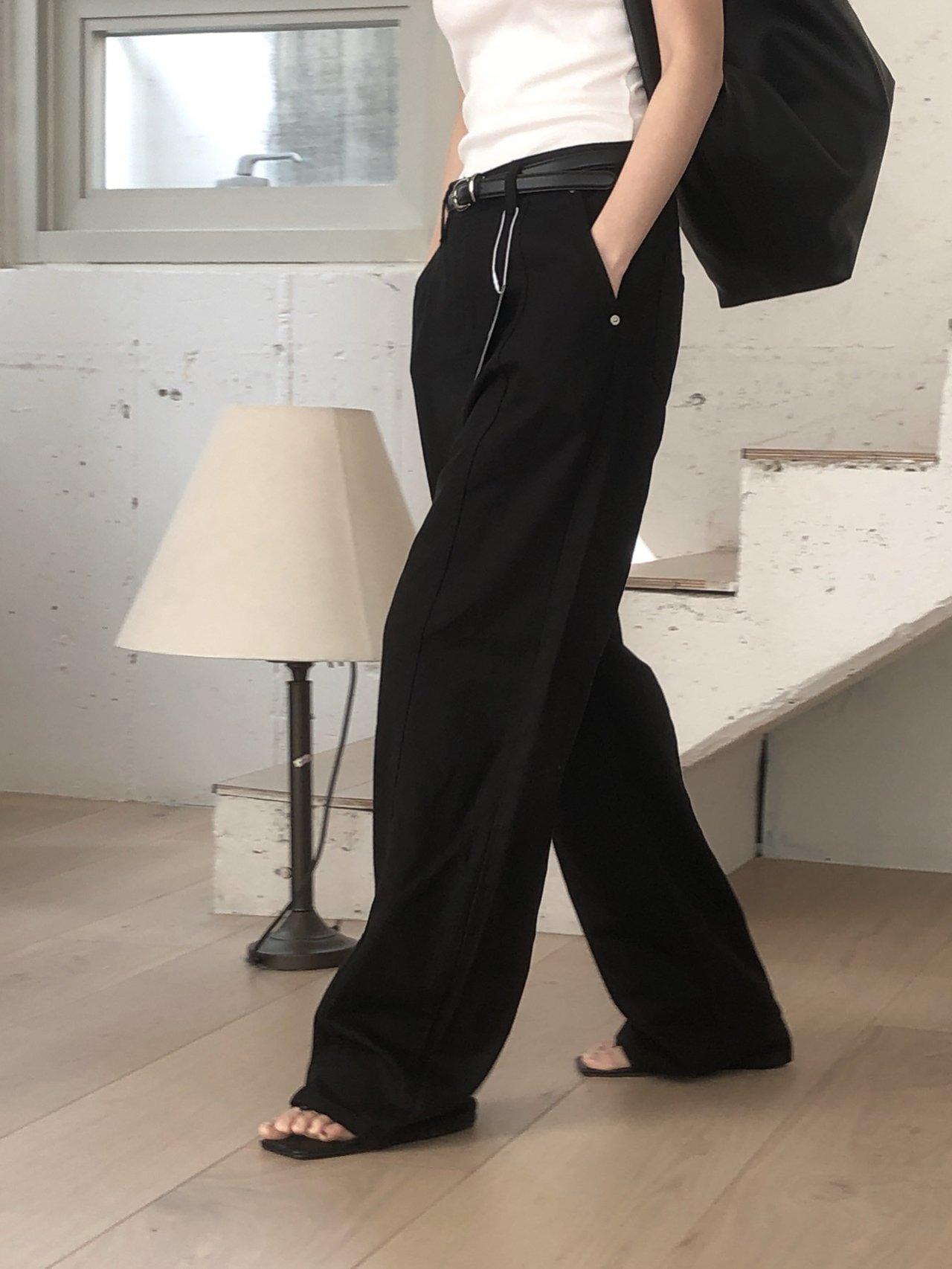 Le Butter 르버터 써머 절개 진 코튼 데님 팬츠 일자 와이드 데일리 바지 상세 이미지 23