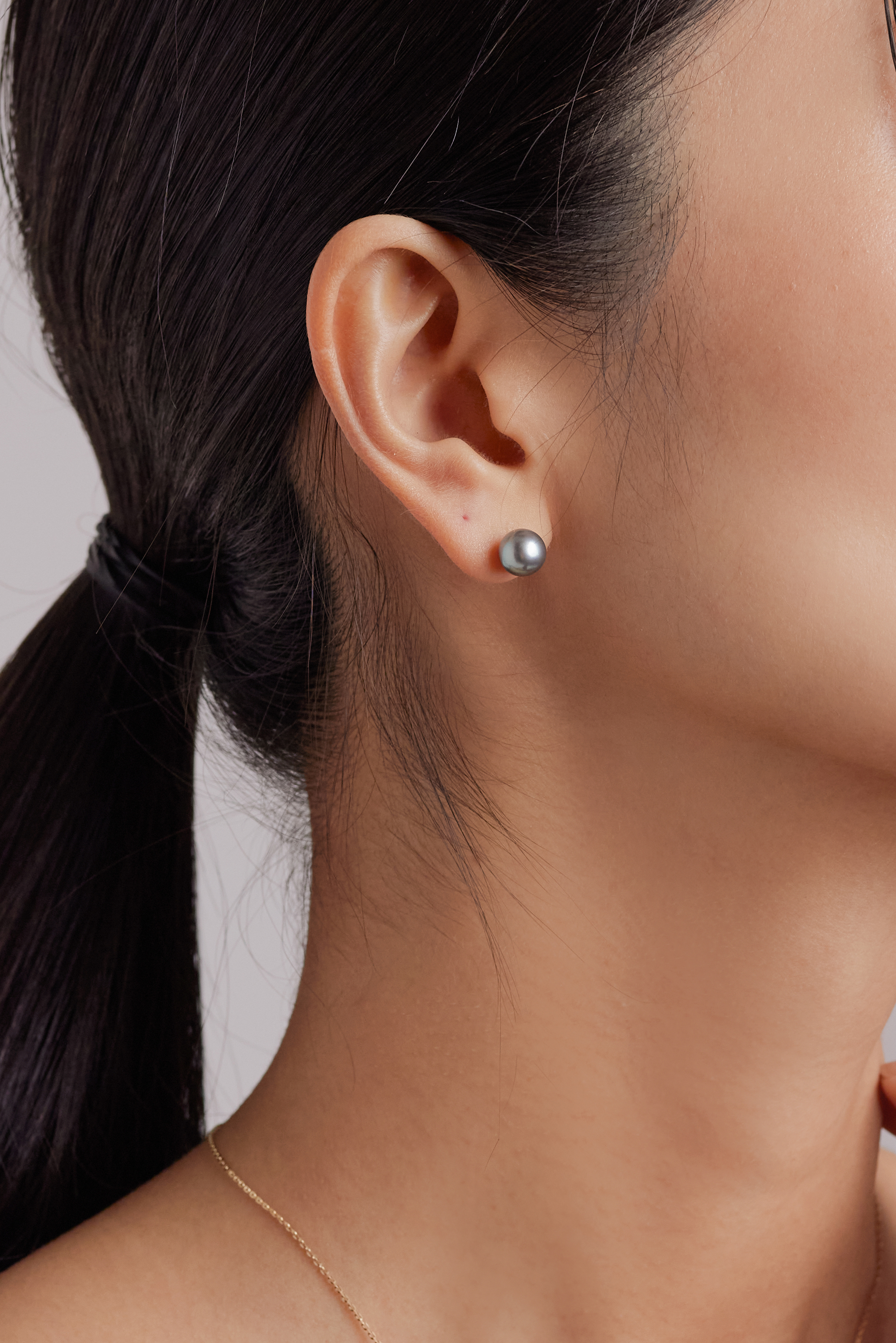 골드무드 14K 18K 해수 아코야 흑진주 귀걸이 7.5-8mm AAA+ 등급 - 상세 이미지 4