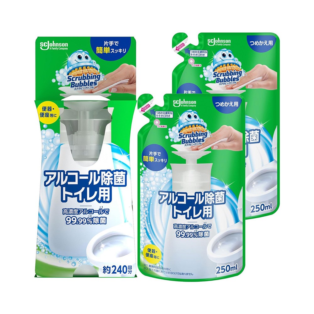 스크러빙버블 화장실용 알코올 소독제 펌프 본체 리필 세트