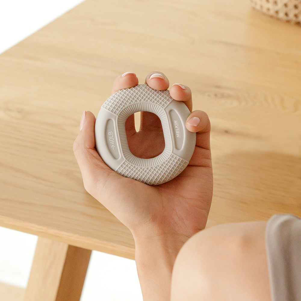 멜킨 악력기 실리콘 도넛 손가락 손 전완근 운동기구 듀얼 강도조절 미니 투웨이 압력기 팬텀그레이 제품 이미지