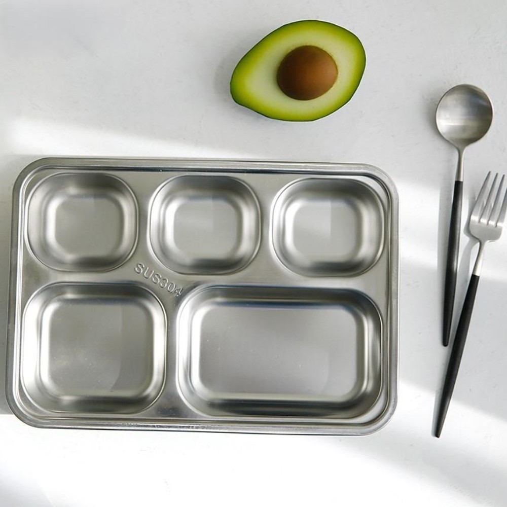스텐 1인 식판 가정용 성인 어른 다이어트 3구 4구 반찬 가족 군대 5구