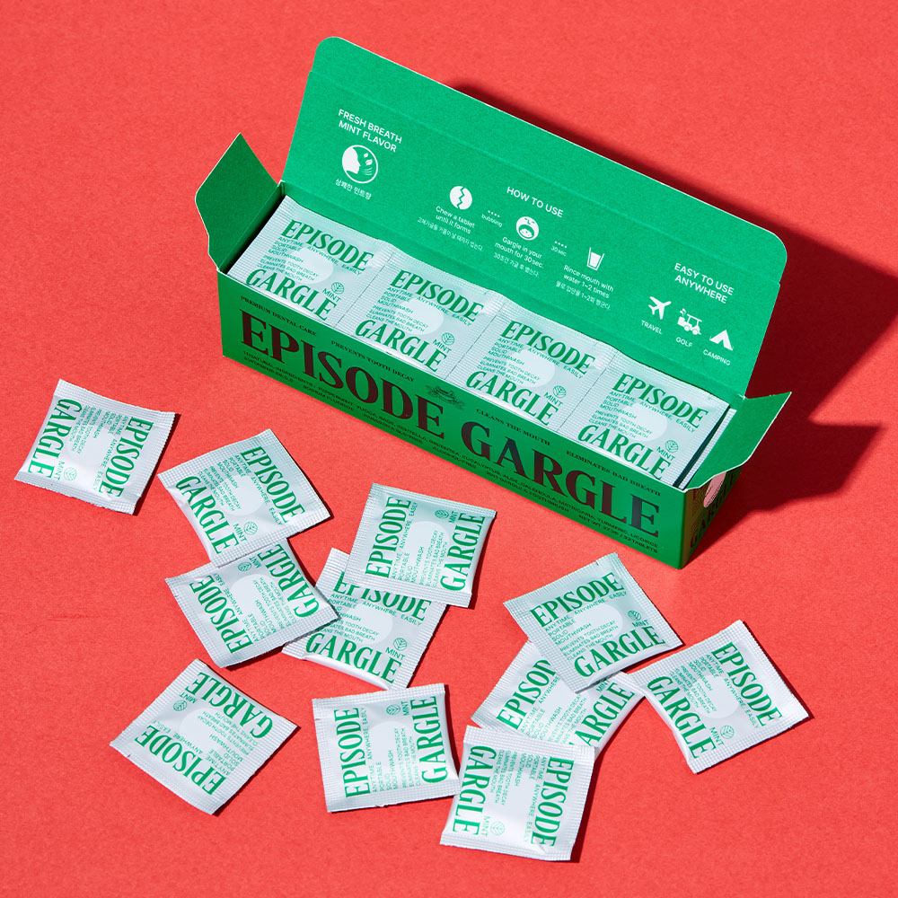 덴티에피소드 고체가글 휴대용 일회용 무알콜 입냄새제거 민트향 32정, 1개 제품 이미지