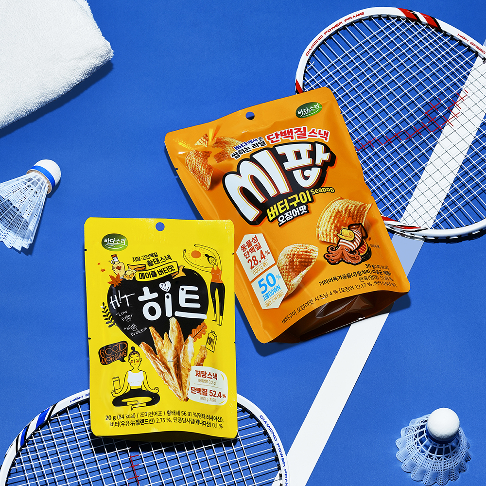 바다소리 단백질칩 씨팝 30g (츄러스/버터구이오징어) 맛있는 단백질 스낵 2봉+2봉 - 상세 이미지 3