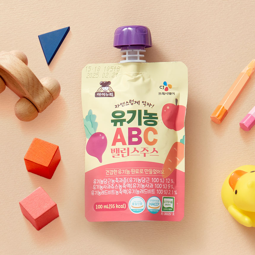 CJ 아이누리 유기농 ABC 밸런스 주스 100ml 40개 - 상세 이미지 2