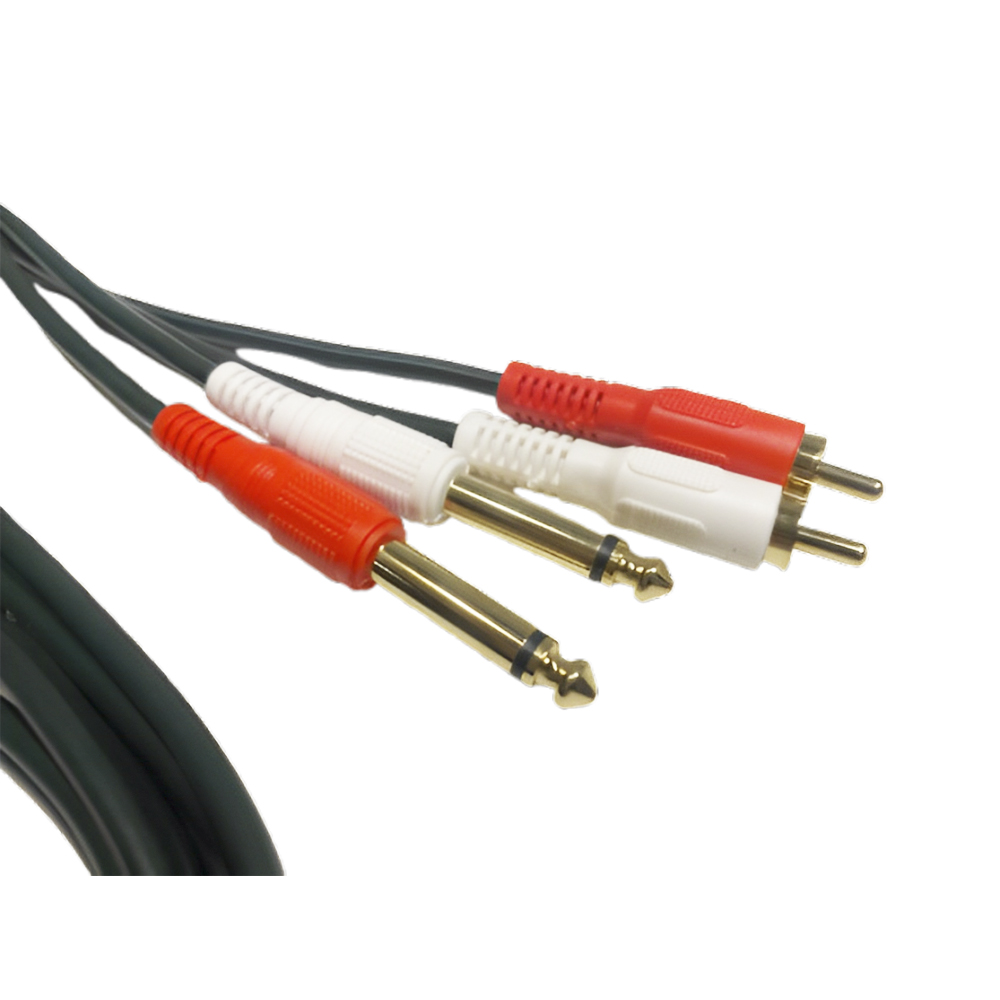 국내 제작 국산 2RCA - 55모노 5.5 2P 오디오 케이블 5m, 1개