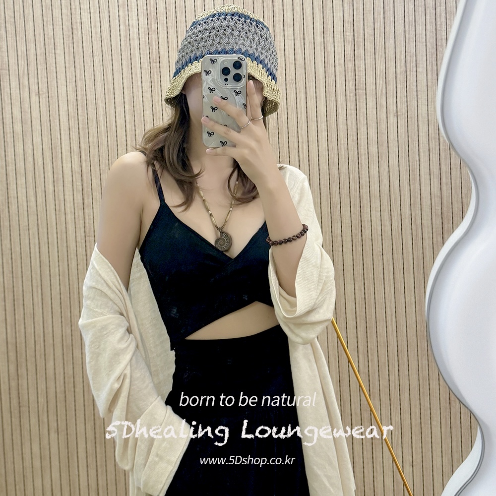 심쿵 X자 골지 나시 브라탑 요가 필라테스 폴웨어 - 상품 이미지