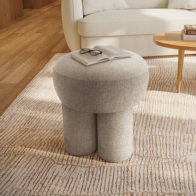 까사미아 로네 푸프스툴 소형_그레이