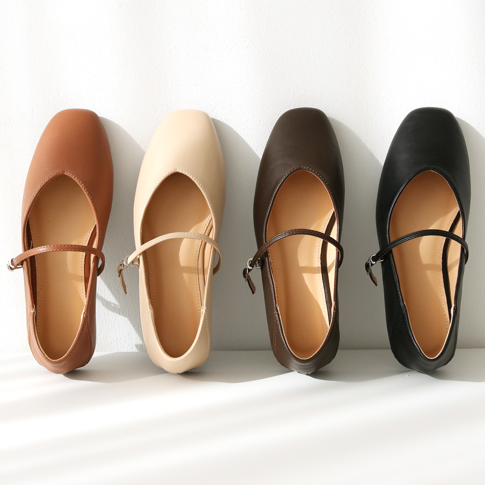 발편한플랫 여성 빅사이즈 플랫슈즈 스퀘어 메리제인슈즈