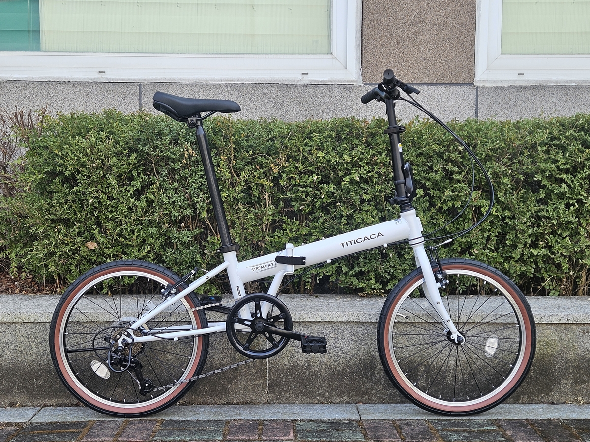 티티카카 스트림 A7 시마노7단, 표준형 휠셋, 접이식 미니벨로,스트림A7 무광화이트 반조립