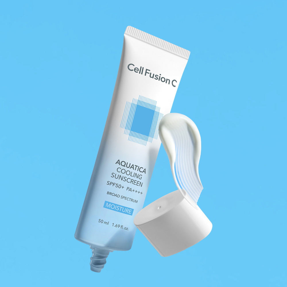 셀퓨전씨 아쿠아티카 쿨링 썬스크린 50ml SPF50+ PA++++ / 데일리 저자극 수분 선크림 제품 이미지