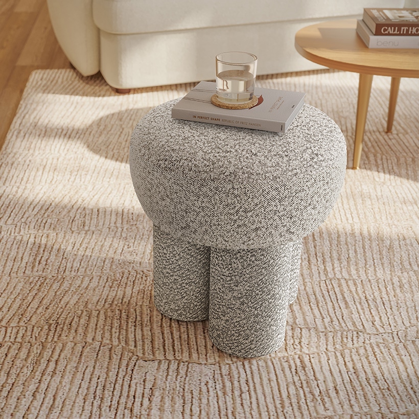 까사미아 로네 푸프스툴 소형_라이트그레이