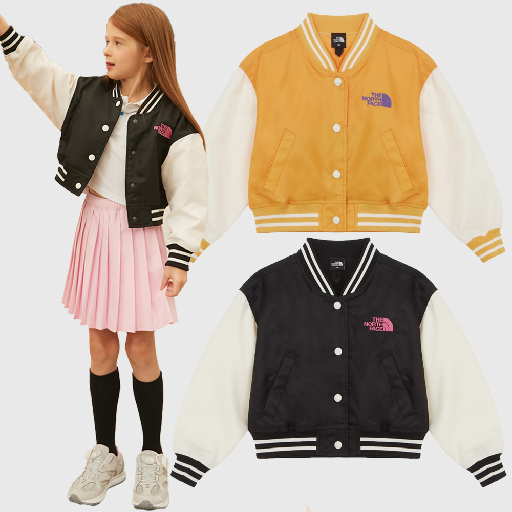 노스페이스 키즈 야구점퍼 여아 바시티 스쿨데이 숏자켓 NJ3BR06S