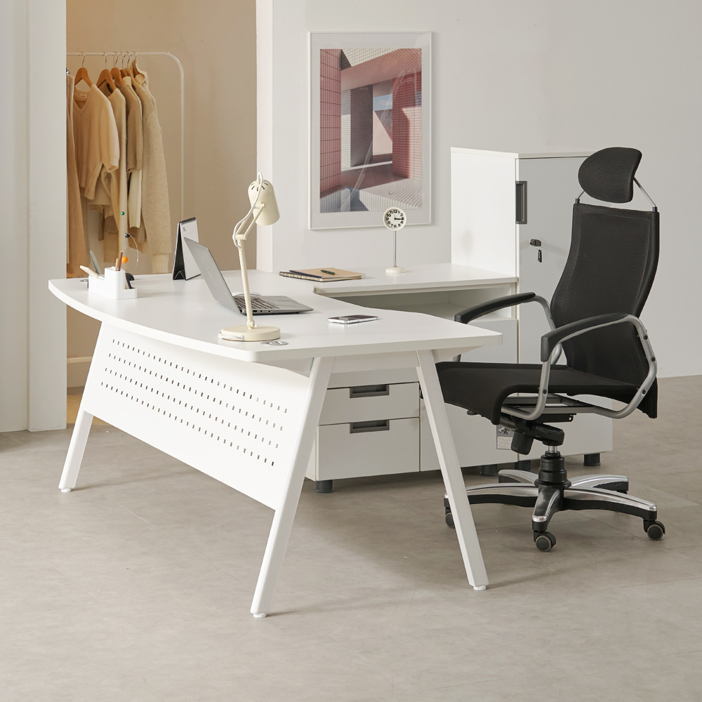 플로우 사무실책상 업무용 라운드 중역 사무실 컴퓨터 책상 1800