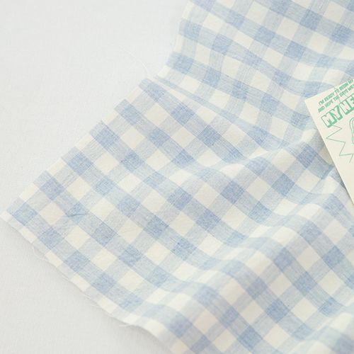 원단패키지 체크 8mm 자투리원단 면 워싱 무지 조각천 멜란 3종 011 스카이블루 이미지 2