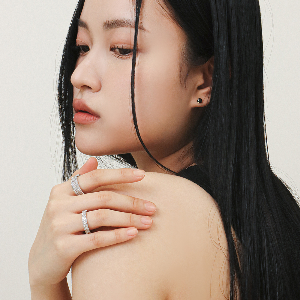 풀파베 가드링 큐빅반지 레이어드 테니스 반지 (2 size) - 상세 이미지 5