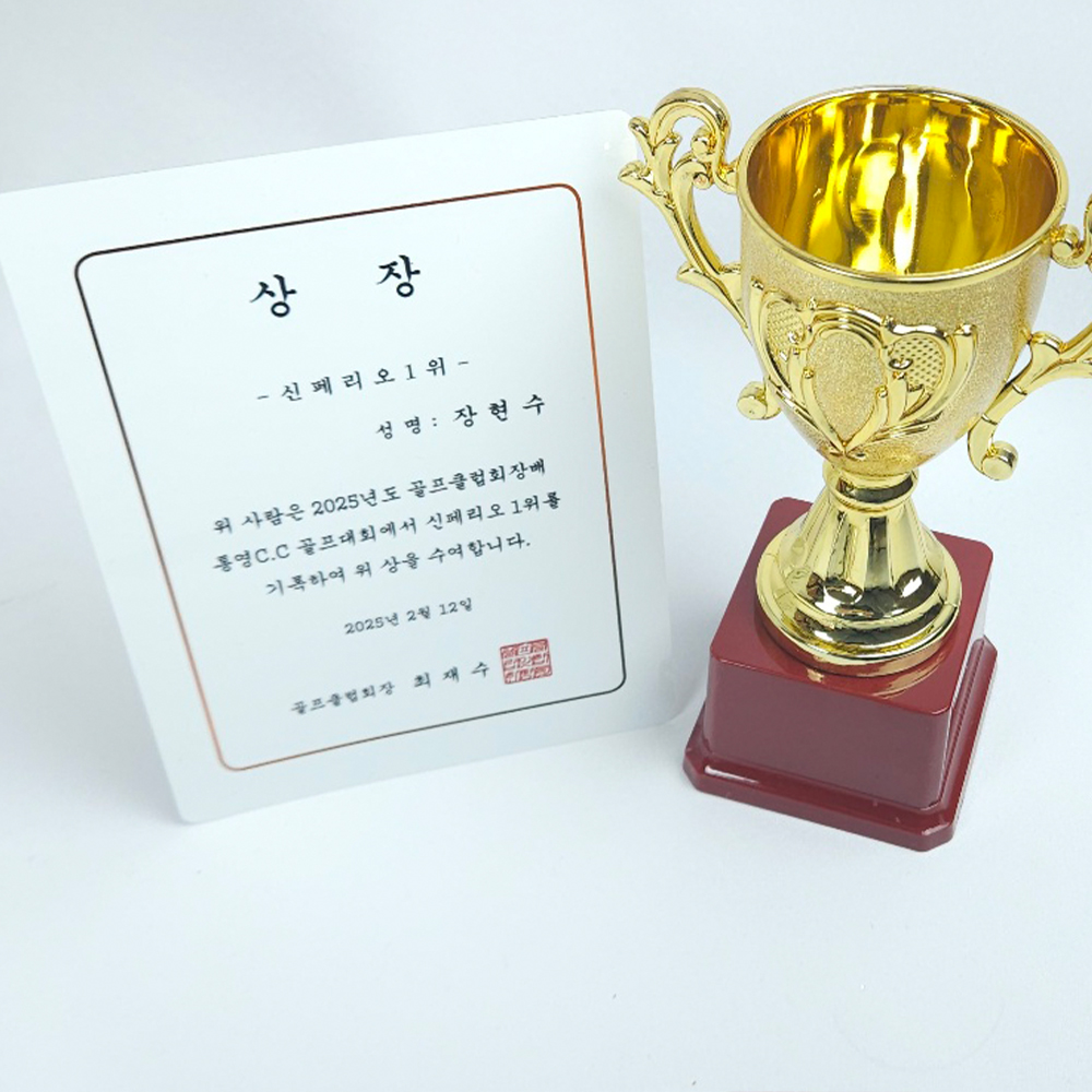 상장 그림액자 이글 홀인원 골프 대회 우승 상패 제작 어린이 학원 퇴직 감사 금속상장 인쇄 - 상세 이미지 3