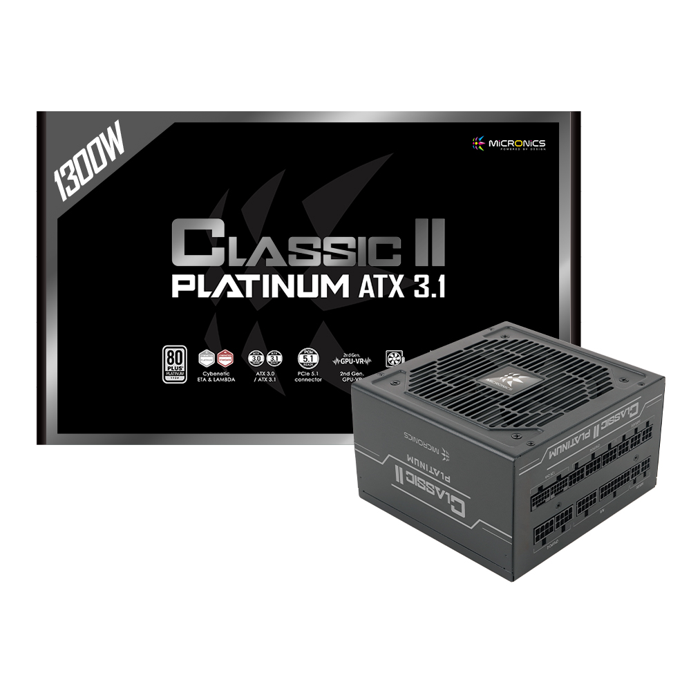 마이크로닉스 Classic II 1300W 80PLUS 플래티넘 ATX 3.1 PC 파워 - 상품 이미지
