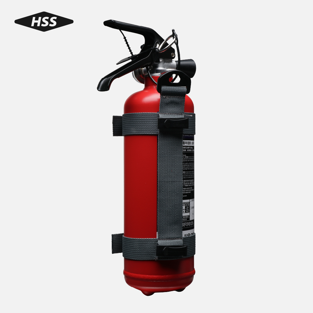 차량용소화기 HSS소방 가정용 자동차겸용 ABC분말소화기 스트랩거치대포함 H07