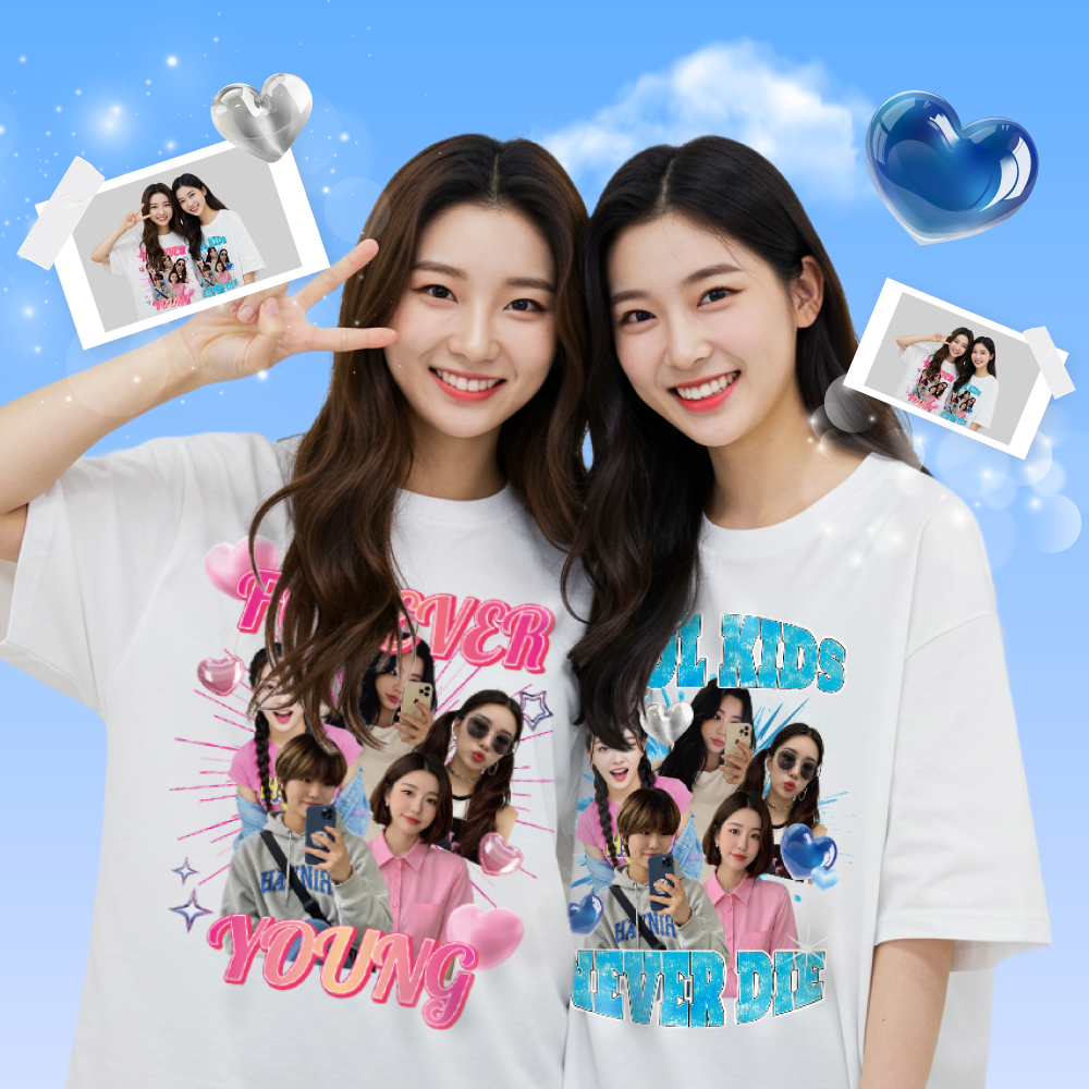 우정 여행 티셔츠 주문 제작 친구 소량 사진 단체 프린팅 커스텀 인쇄 제품 이미지