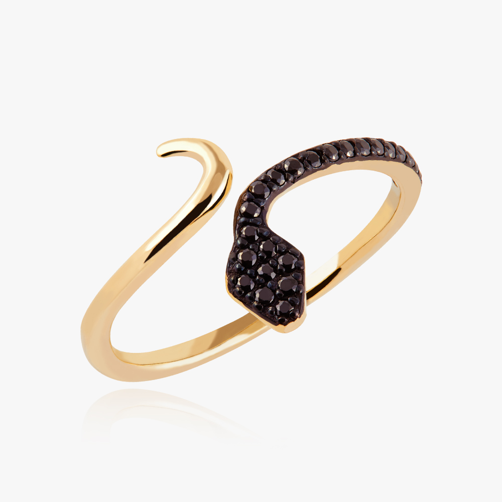 14K 18K 큐빅 뱀 오픈 미스 링 금 반지