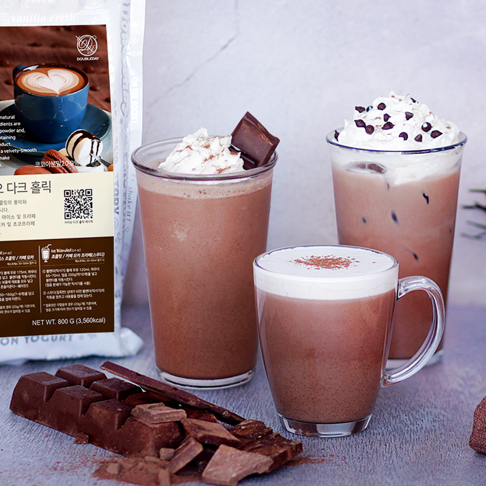 더블데이 / 카카오 다크홀릭 파우더 800G / 네덜란드산 코코아 초코 카페모카 라떼 프라페 분말 가루 베이스 대표 이미지
