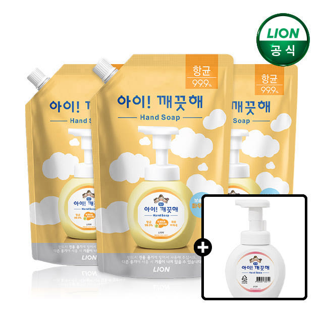 아이깨끗해 핸드워시 600ml 리필x3개+공용기 가격 비교 라이온코리아 브랜드스토어 아이깨끗해 핸드워시 600ml 리필x3개+공용기