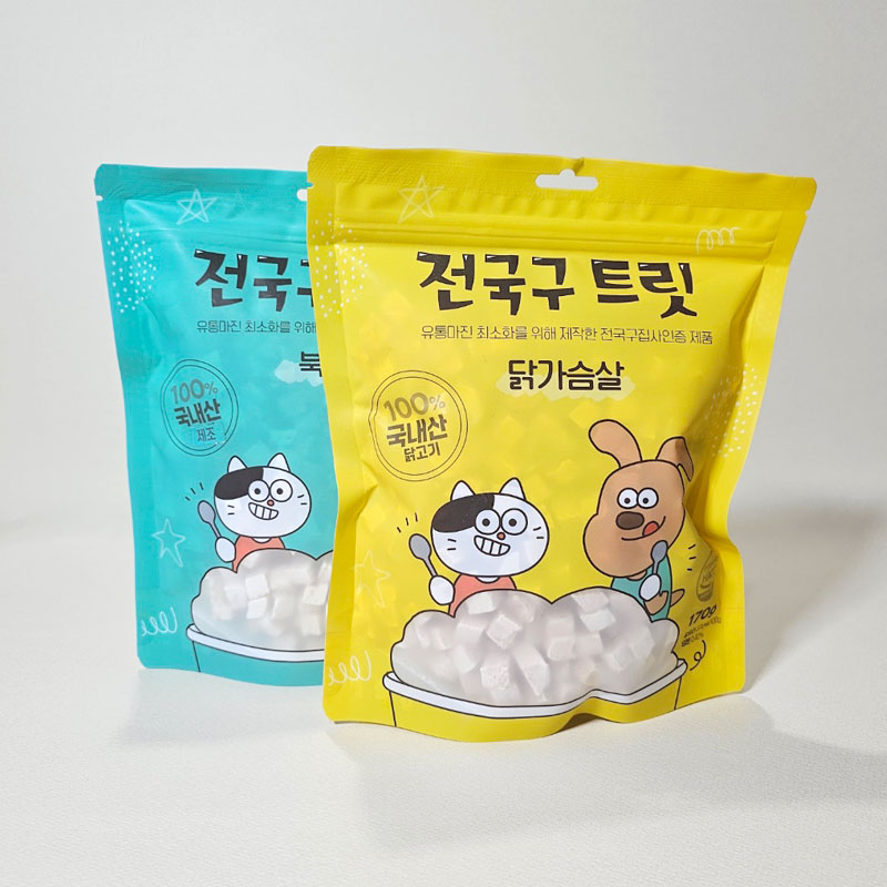 jgg 전국구트릿 강아지 고양이 국내산 동결건조 간식 닭가슴살+북어 2종콤보, 290g, 1개 - 상품 이미지