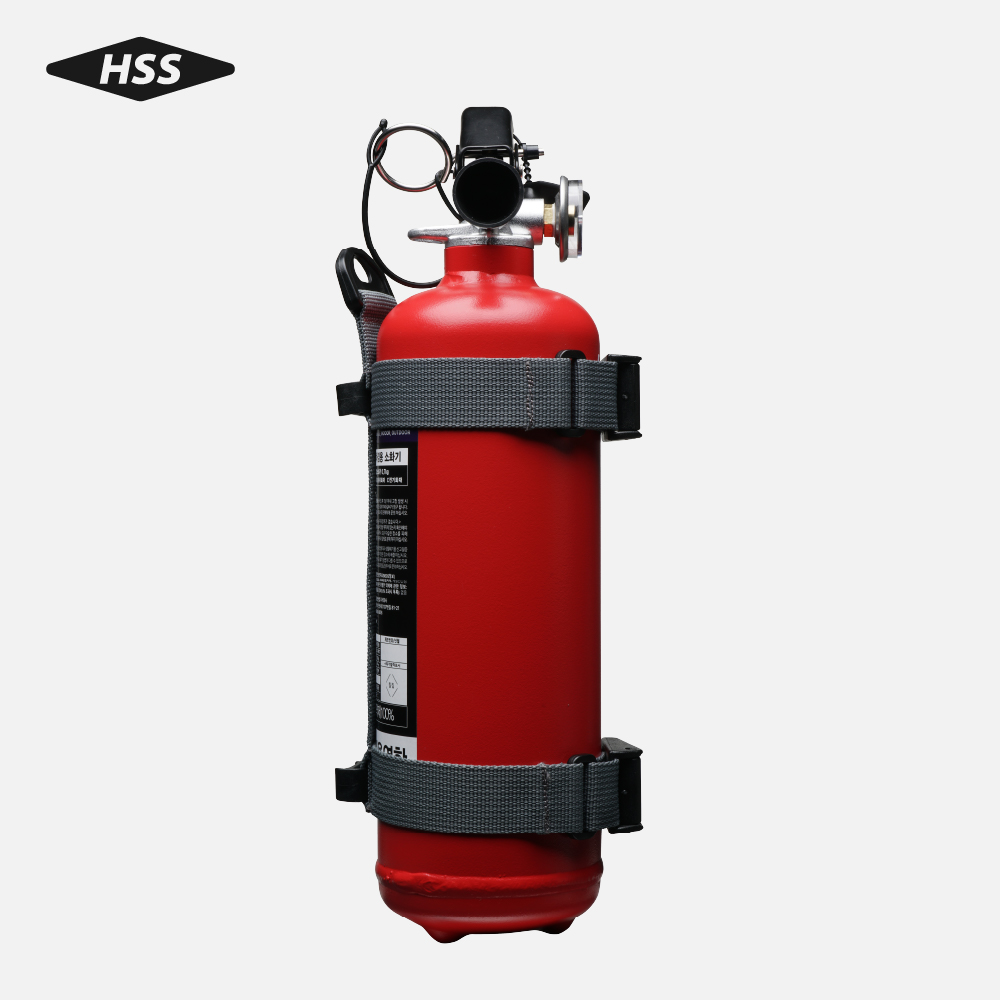 차량용소화기 HSS소방 가정용 자동차겸용 ABC분말소화기 스트랩거치대포함 H07