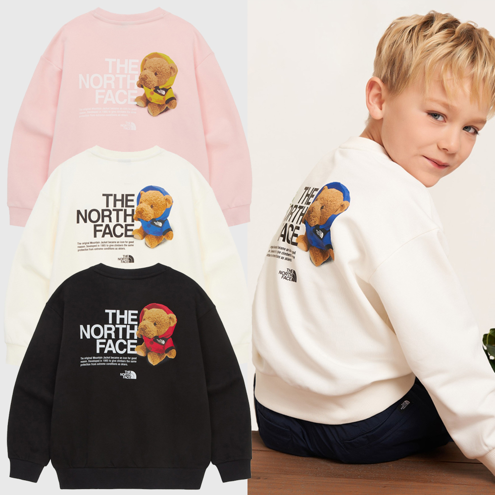노스페이스 키즈 맨투맨 긴팔티 아동 유아 곰돌이 스웻셔츠 NM5MR06S