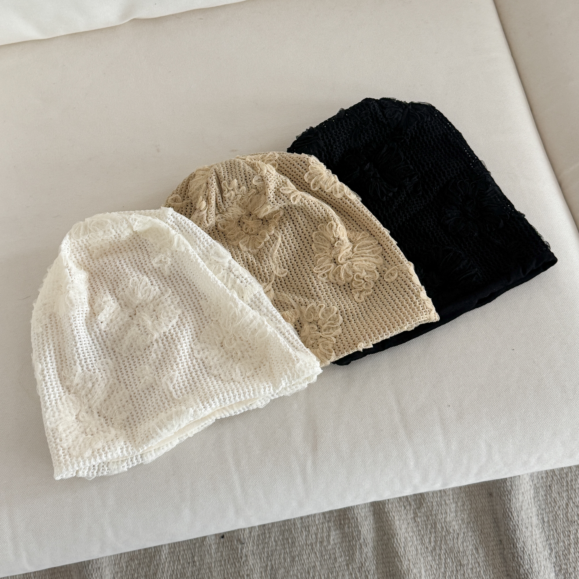 [MD추천!] 플라워 홉트 봄 여름 가을 비니 모자 3color 상세 이미지 1