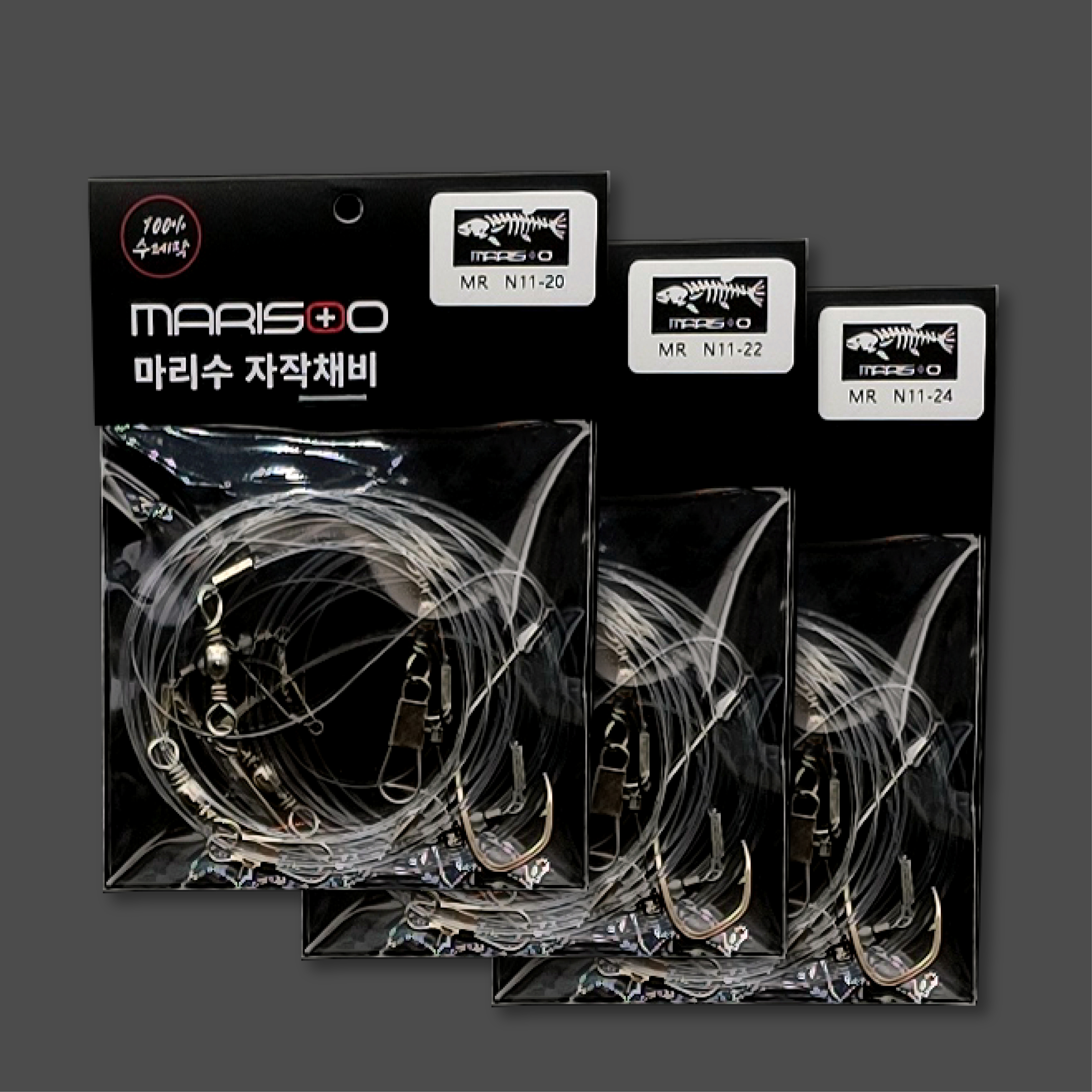 마리수 생새우 바늘 생미끼 채비 붉바리 농어 외수질 일체형 3개 - 상세 이미지 5