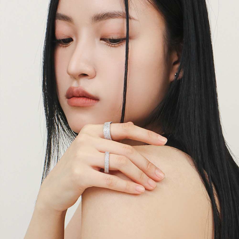 풀파베 가드링 큐빅반지 레이어드 테니스 반지 (2 size) - 상세 이미지 2