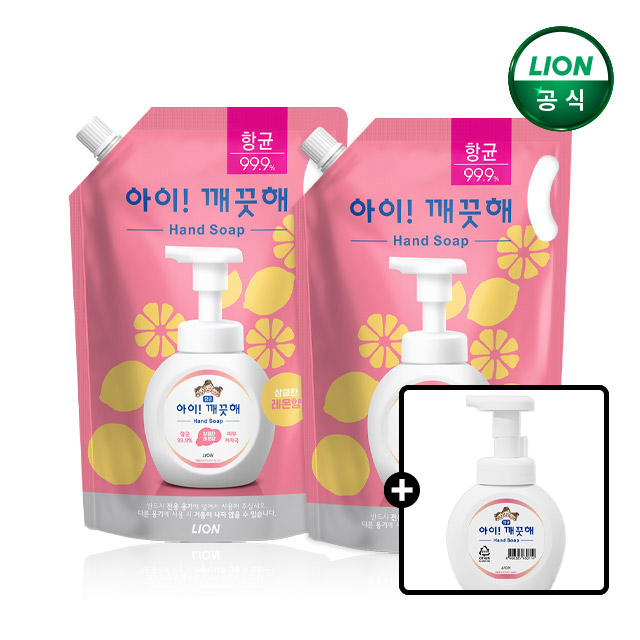 아이깨끗해 대용량 핸드워시 1.8L 리필x2개+250ml 공용기 증정
