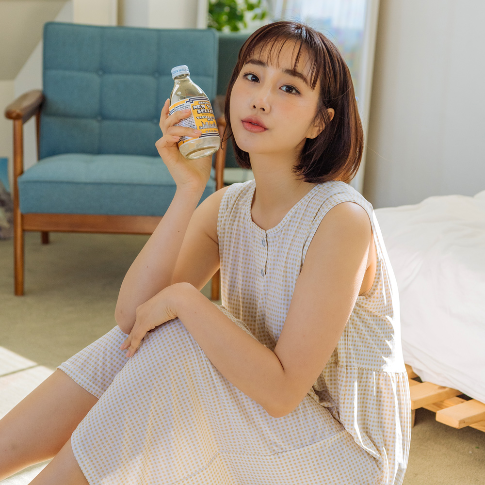 여성잠옷 냉감 민소매 잠옷 파자마 홈웨어 원피스 - 상세 이미지 2